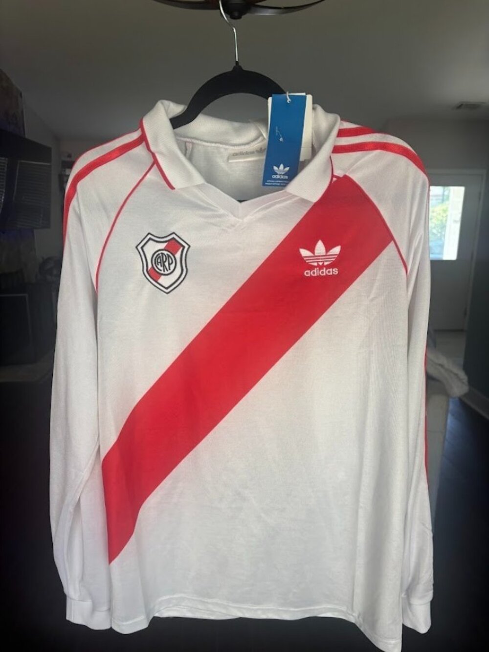 Adidas Club Atlético River Plate CARP White/Red Soccer Jersey Men's S NWT